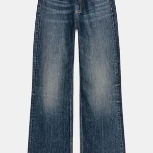 Zara Wide Leg Womens Jeans in Medium Blue